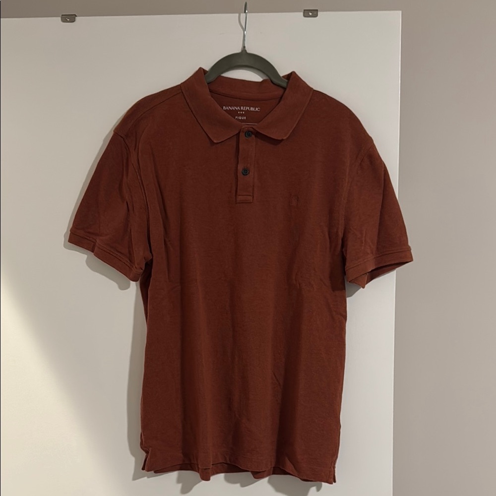 Banana Republic Men's Rust Polo Shirt